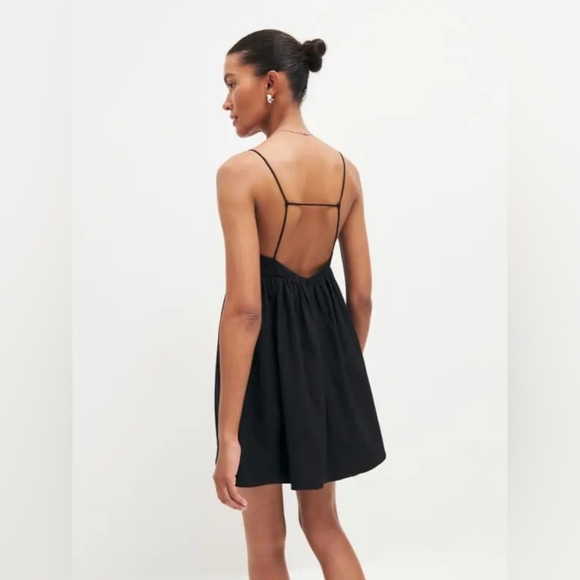Reformation Amara Black Mini Dress Size Small - Picture 6 of 6